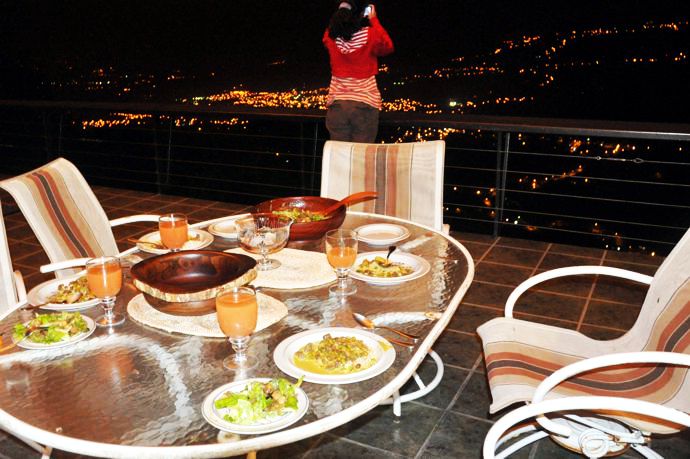 Volare deck at night